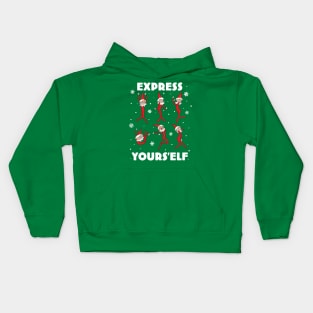 Floopy Dancing Christmas Elf - Express Yours'elf Kids Hoodie